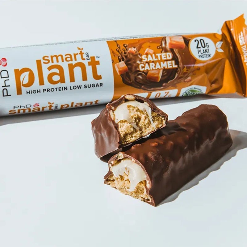 PhD Nutritional Smart Plant Caramel Crunch Flavoured Protein Bar 64g, Pack of 12’s