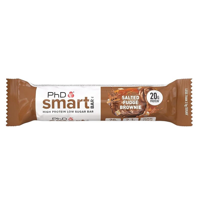 PhD Nutrition Smart Salted Fudge Brownie Flavoured Protein Bar 64g, Pack of 12's
