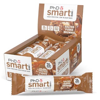 PhD Nutrition Smart Salted Fudge Brownie Flavoured Protein Bar 64g, Pack of 12's