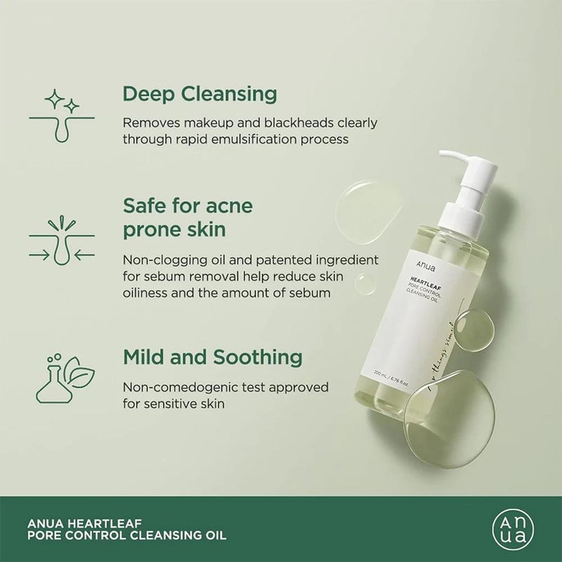 Anua Heartleaf Pore Control Oil Based Facial Cleansing Oil 200ml