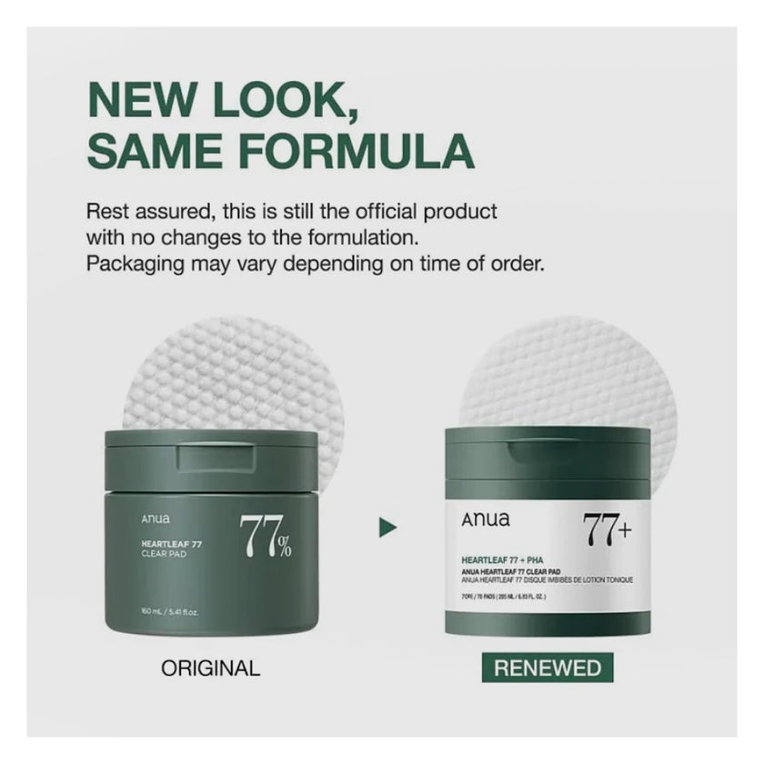 Anua Heartleaf 77 + PHA Clear Exfoliating Toner Pads 160ml
