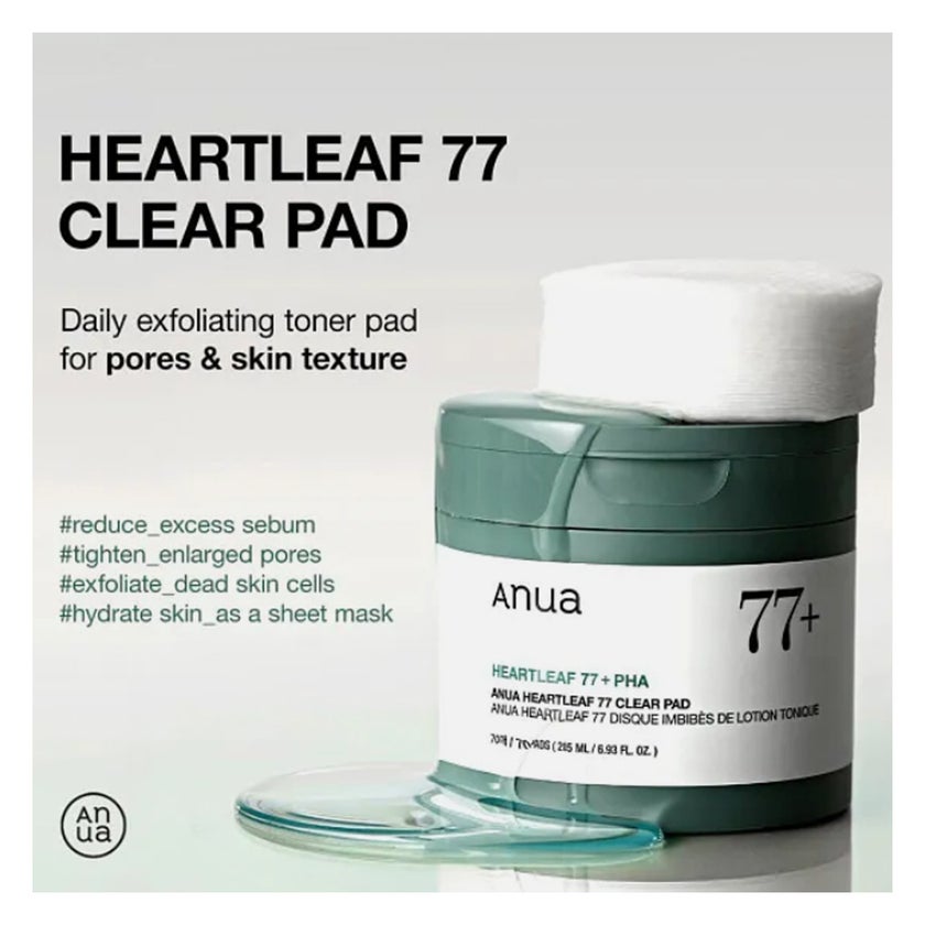 Anua Heartleaf 77 + PHA Clear Exfoliating Toner Pads 160ml