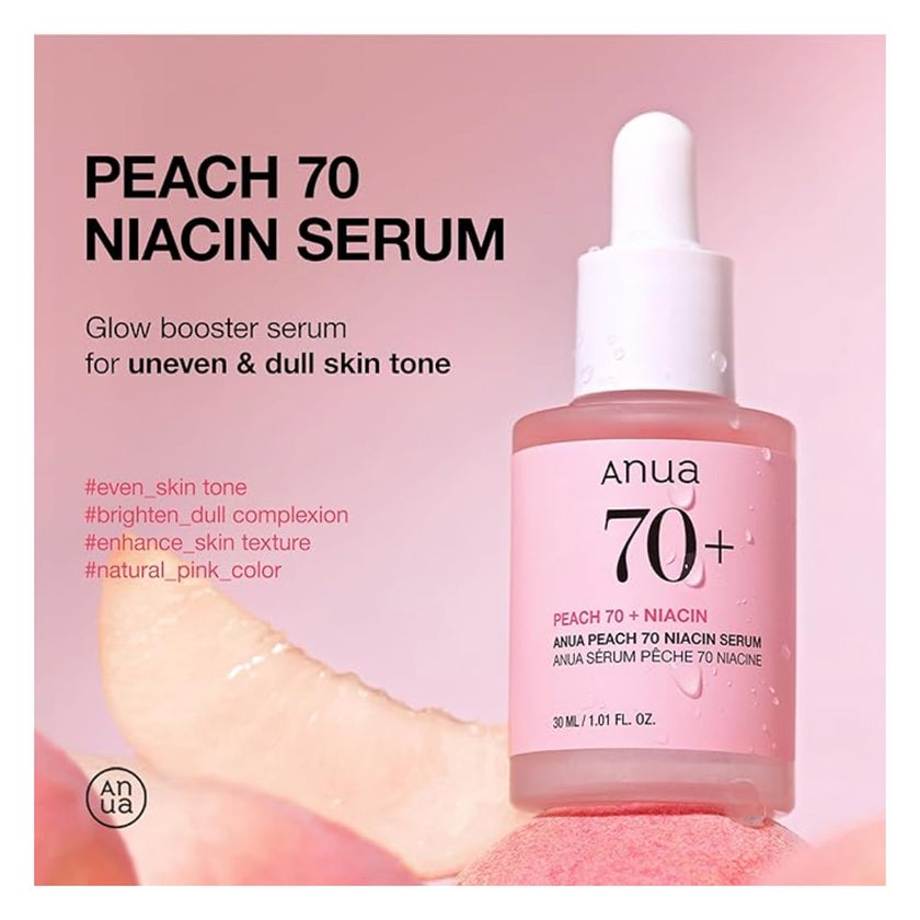 Anua Peach 70 + Niacinamide Skin Brightening Serum 30ml