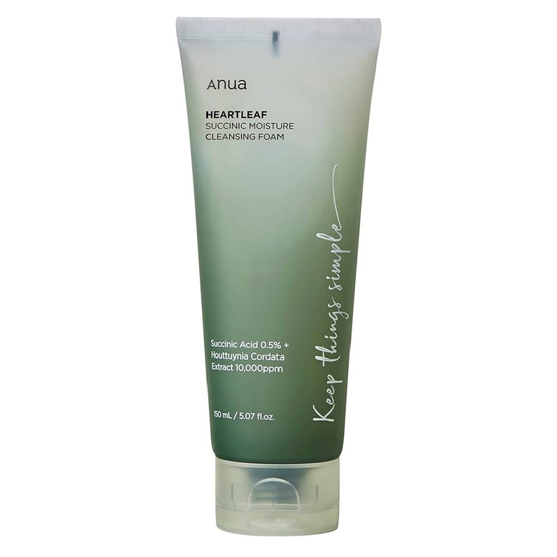 Anua Heartleaf Succinic Moisture Facial Cleansing Foam For Acne Prone Skin 150ml 