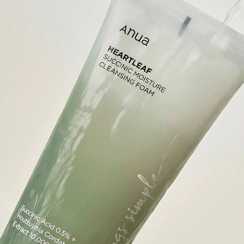 Anua Heartleaf Succinic Moisture Facial Cleansing Foam For Acne Prone Skin 150ml 