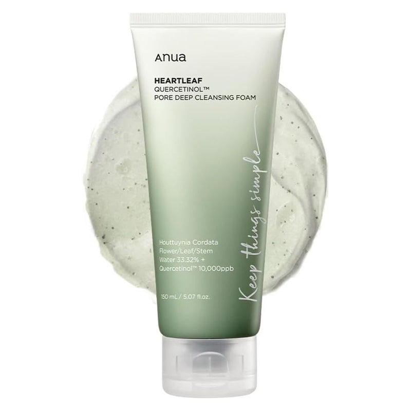 Anua Heartleaf Quercetinol Facial Deep Pore Cleansing Foam For Oily & Combination Skin 150ml 