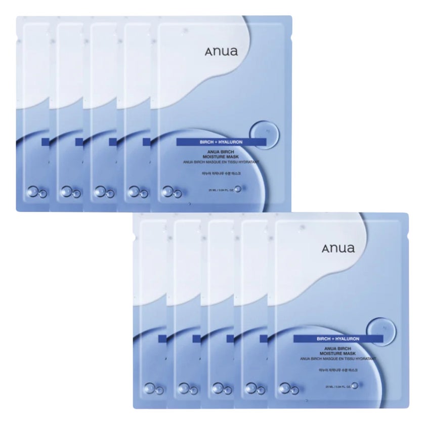 Anua Birch + Hyaluron Moisture Face Sheet Mask 25ml, Pack of 10's