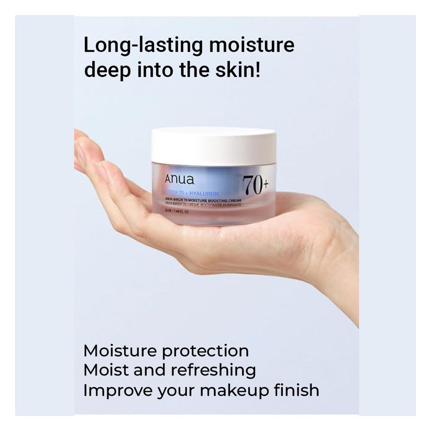 Anua Birch 70 + Hyaluron Moisture Boosting Face Cream 50ml