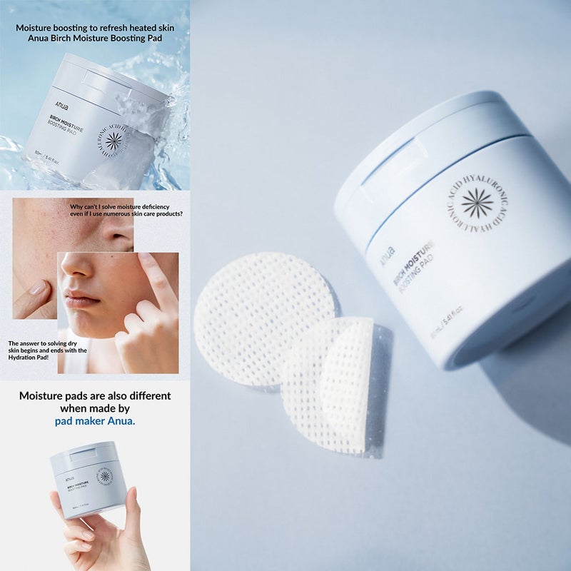 Anua Birch Moisture Boosting Facial Toner Pads With Hyaluronic Acid 160ml 