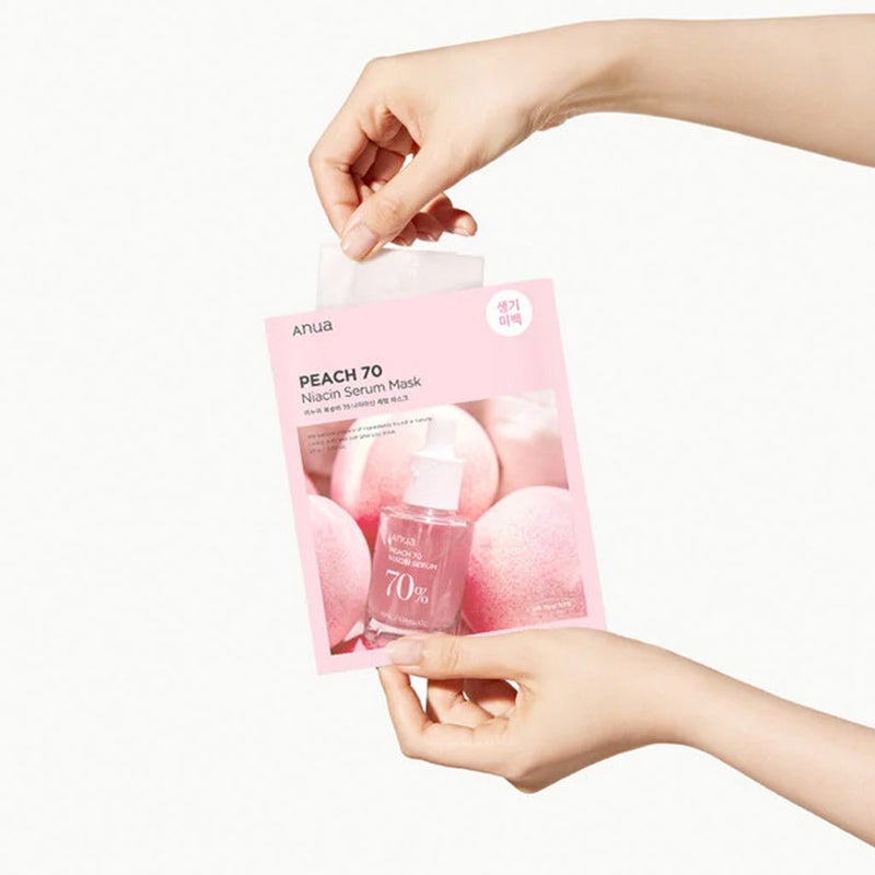 Anua Peach 70 Niacin Skin Brightening Serum Sheet Mask 25g, Pack of 10's