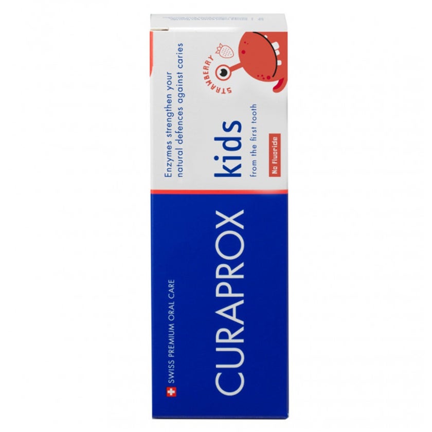 Curaprox Zero Fluoride Strawberry Flavoured Kids Toothpaste For 2+ Years 60ml