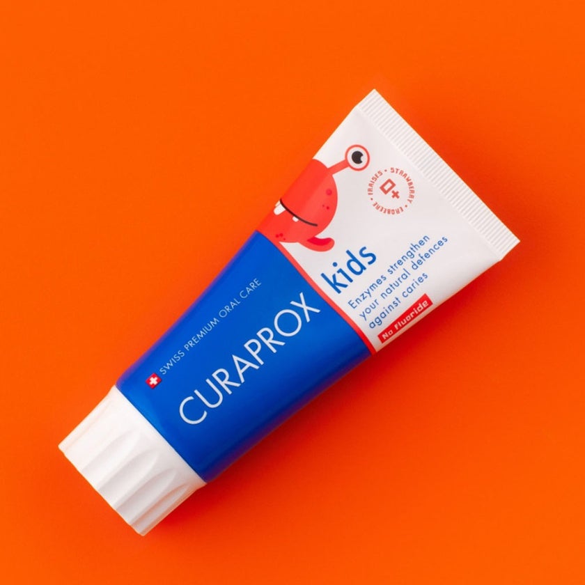 Curaprox Zero Fluoride Strawberry Flavoured Kids Toothpaste For 2+ Years 60ml