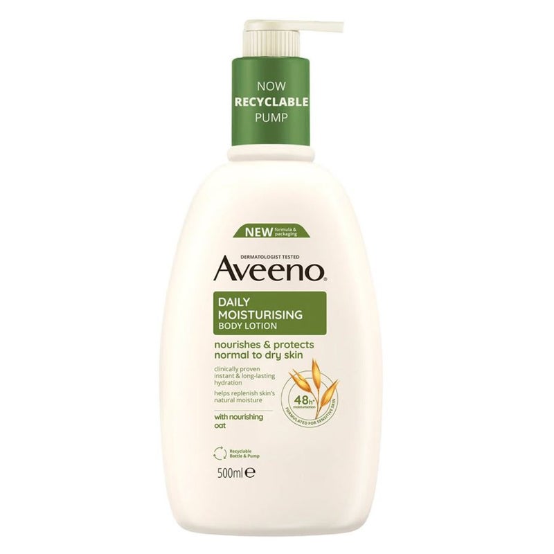 Aveeno Daily Moisturising Body Lotion With Nourishing Oat For Normal To Dry Skin 500ml 