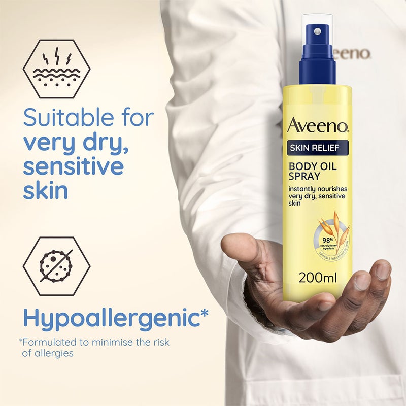 Aveeno Skin Relief Instantly Nourishing Body Oil Spray For Dry & Sensitive Skin 200ml