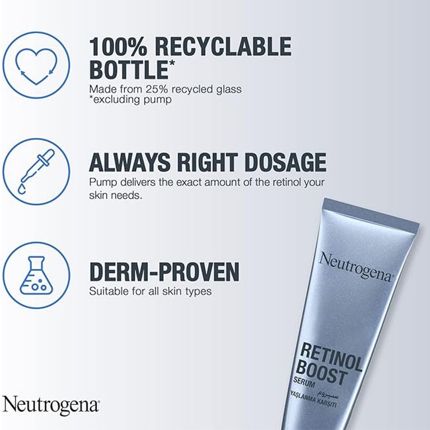 Neutrogena Anti Age Retinol Boost Face & Neck Serum For Wrinkles & Fine Lines 30ml