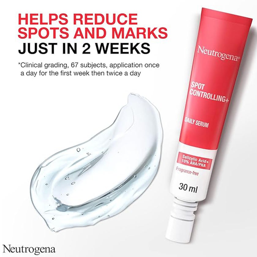 Neutrogena Spot Controlling+ Daily Face Serum For Dark Spots With Salicylic Acid & 10% AHA, PHA 30ml 