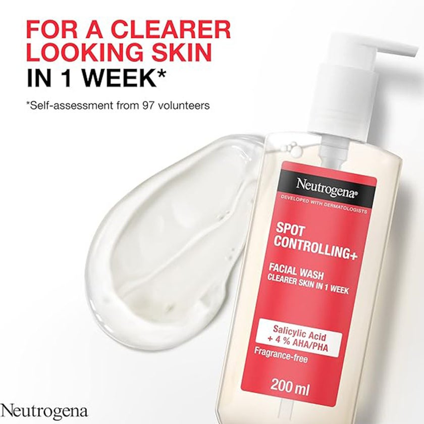 Neutrogena Spot Controlling+ Facial Wash With Salicylic Acid & 4% AHA, PHA 200ml
