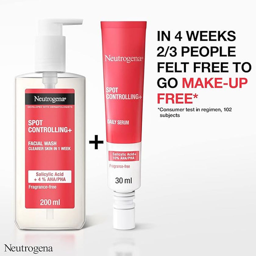 Neutrogena Spot Controlling+ Facial Wash With Salicylic Acid & 4% AHA, PHA 200ml