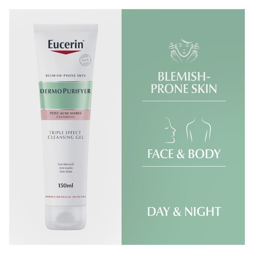 Eucerin DermoPurifyer Triple Effect Post Acne Marks Cleansing Gel 150ml