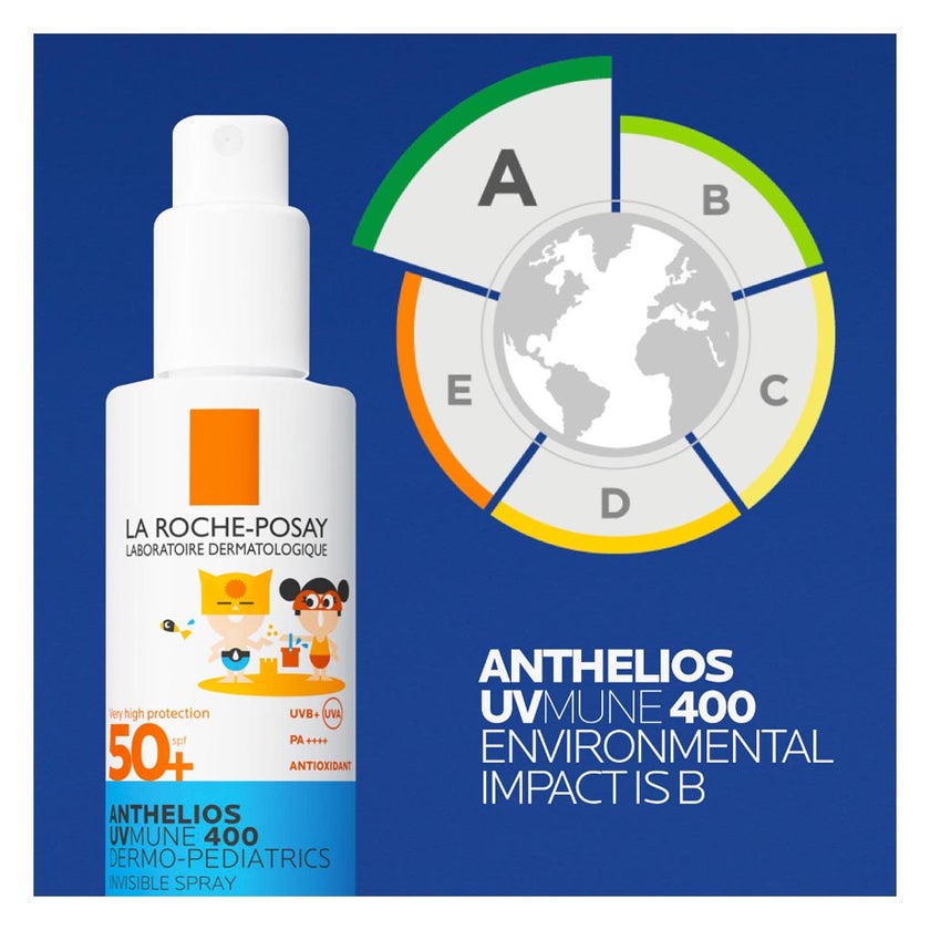 La Roche-Posay Anthelios UVMUNE 400 Dermo Pediatrics SPF50+ Invisible Kids Sunscreen Spray For Face & Body 200ml 