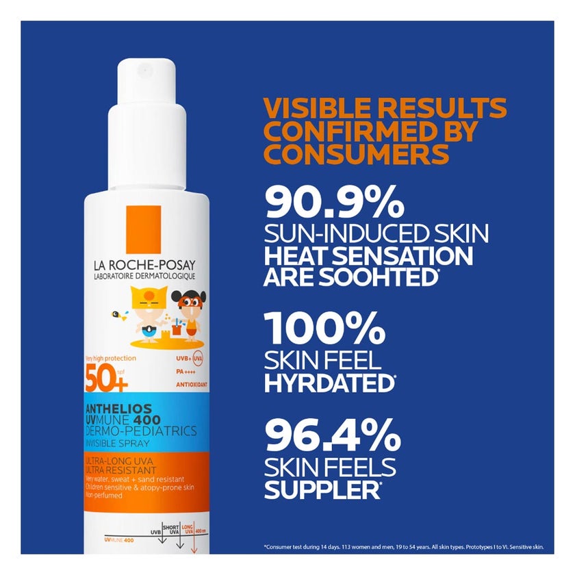 La Roche-Posay Anthelios UVMUNE 400 Dermo Pediatrics SPF50+ Invisible Kids Sunscreen Spray For Face & Body 200ml 