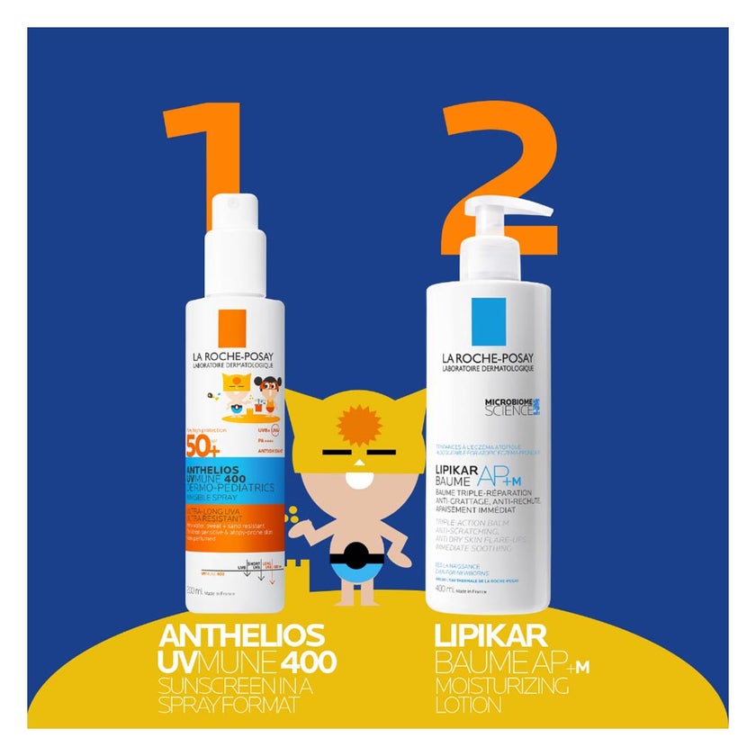 La Roche-Posay Anthelios UVMUNE 400 Dermo Pediatrics SPF50+ Invisible Kids Sunscreen Spray For Face & Body 200ml 