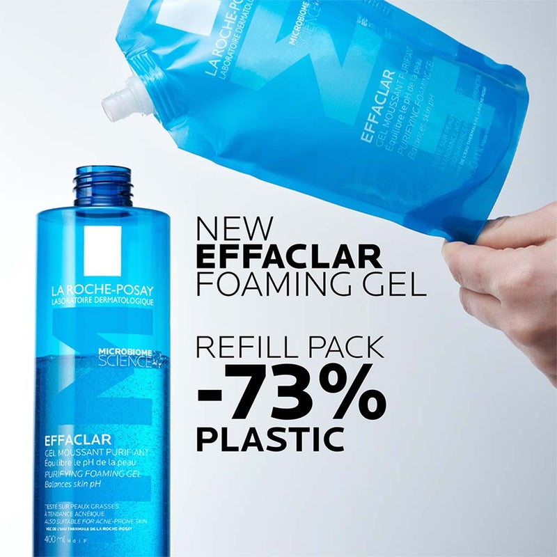 La Roche-Posay Effaclar Acne Foaming Purifying Gel Refill Pouch For Oily & Acne Prone Skin 400ml