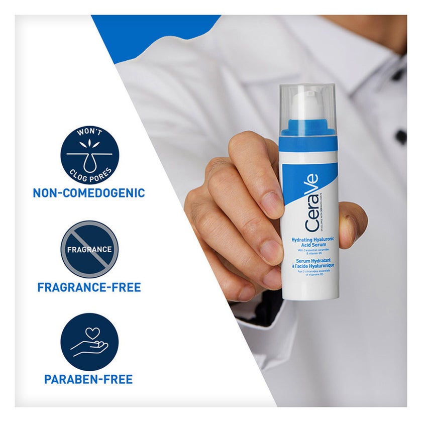 CeraVe Hydrating Hyaluronic Acid Face Serum For Normal To Dry Skin 30ml