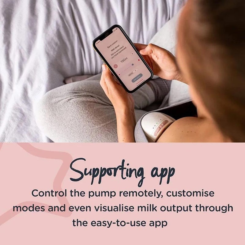 Tommee Tippee Made For Me In-Bra Wearable Electric Breast Pump Single- White/Pink