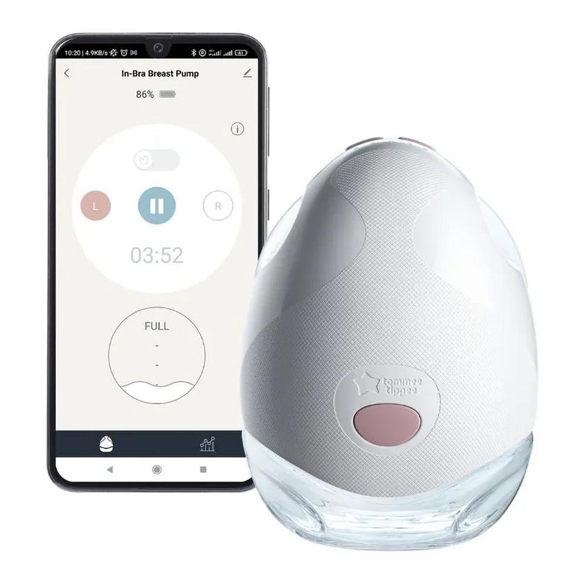 Tommee Tippee Made For Me In-Bra Wearable Electric Breast Pump Single- White/Pink