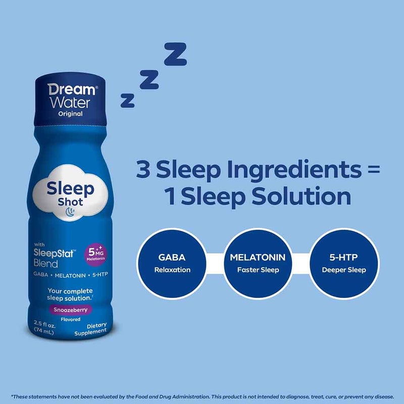 Dream Water Sleep Aid Shot Snoozeberry Drink 74ml