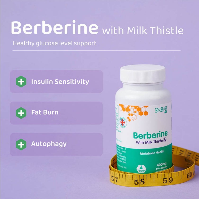 NMN Bio Berberine With Milk Thistle 400mg Capsules, Pack of 60's