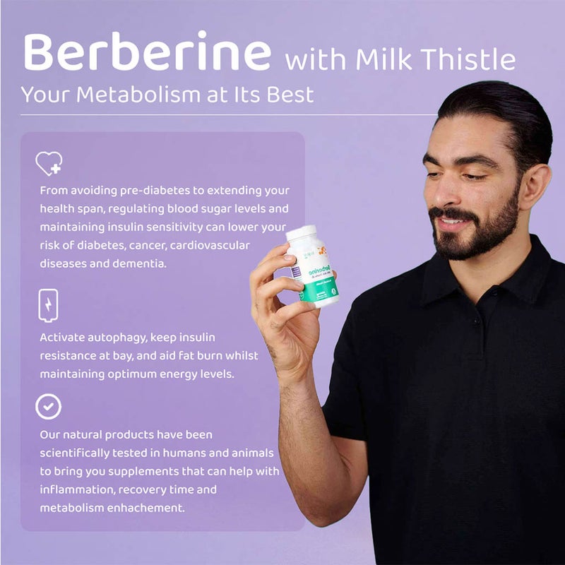 NMN Bio Berberine With Milk Thistle 400mg Supplement Capsules, Pack of 60’s
