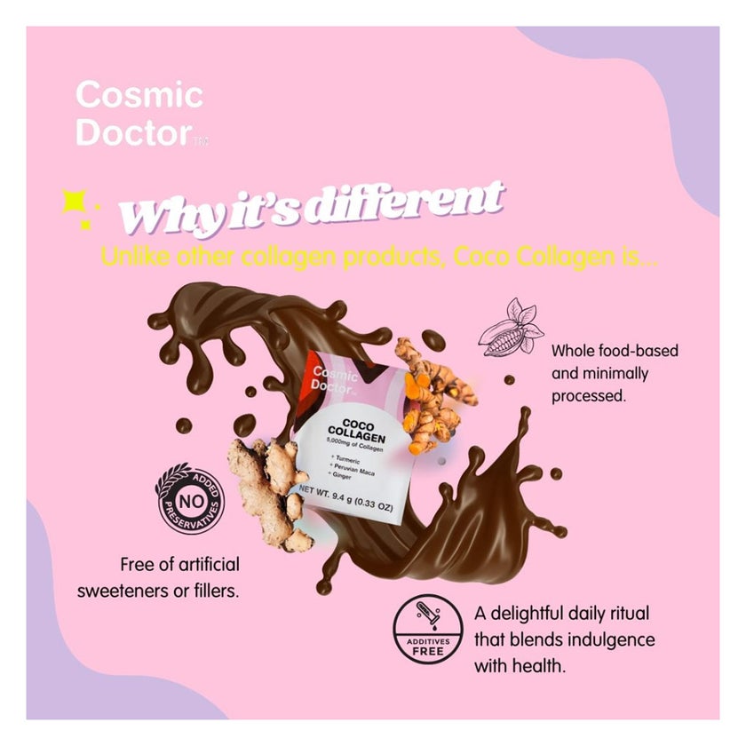 Cosmic Doctor Coco Collagen Supplement Sachets Spicy Chocolate Flavour, Pack of 30's