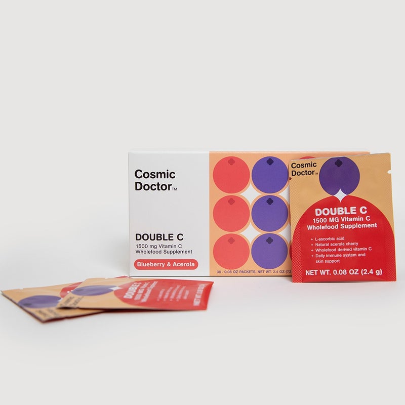 Cosmic Doctor Double C 1500mg Vitamin C Supplement Sachets Blueberry Acerola Flavour, Pack of 30's