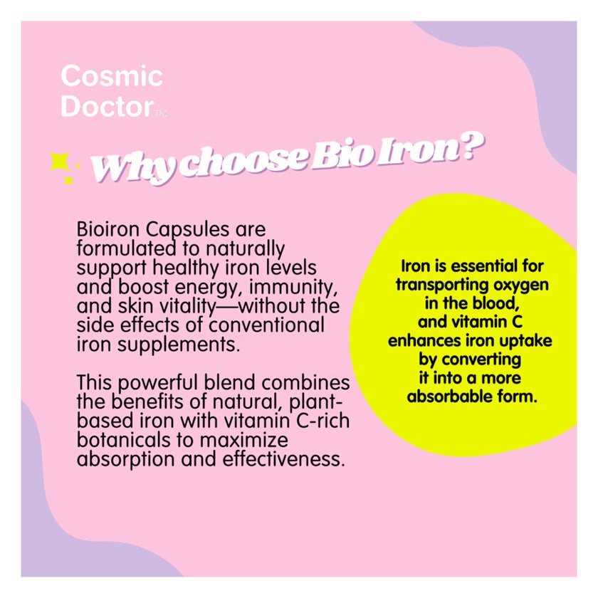 Cosmic Doctor Bio Iron Capsules, Pack of 60’s