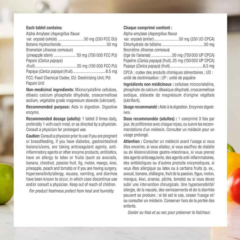 Webber Naturals Digestive Enzymes Tablets, Pack of 90’s