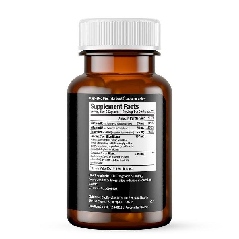 Procera XTF Extreme Focus Supplement Capsules, Pack of 40's