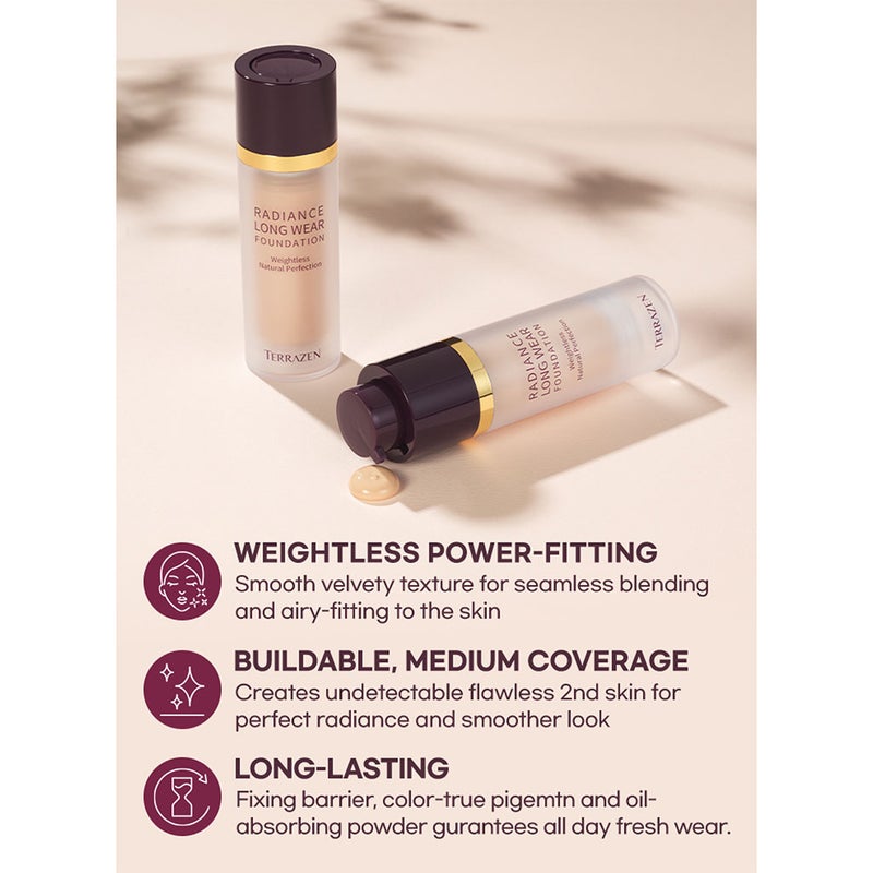 Terrazen Radiance Longwear Weightless Makeup Foundation No 21, Color - Natural Beige 30ml