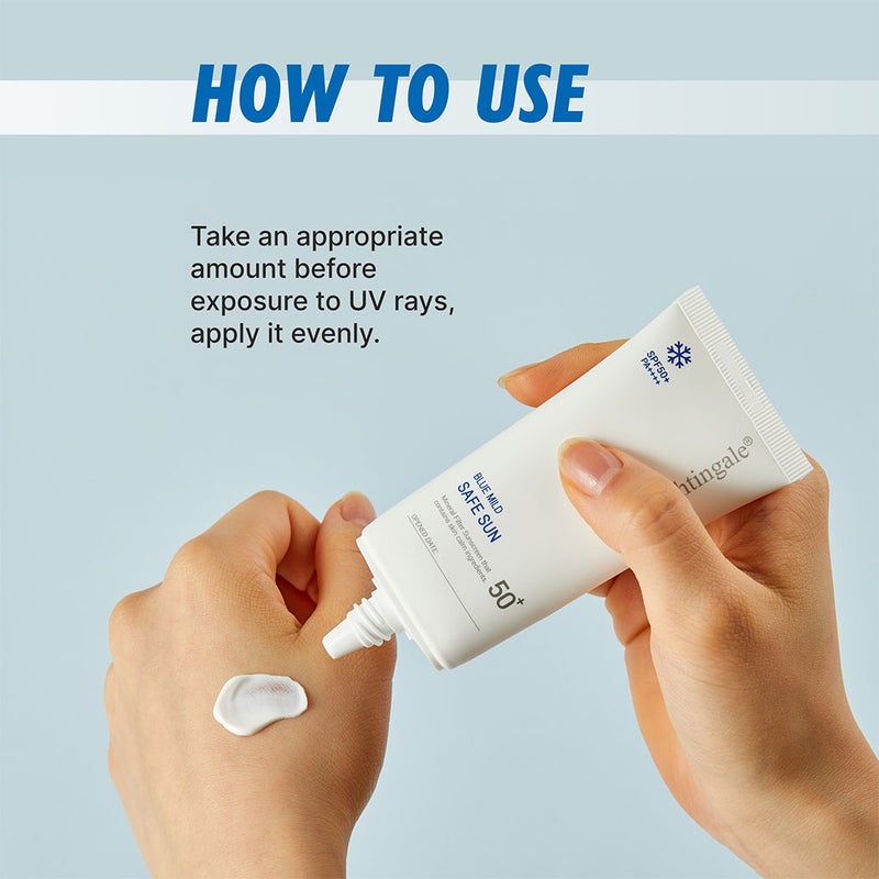 Nightingale Blue Mind Safe Sun Mineral Sunscreen SPF50+ & PA++++ For Sensitive Skin 50ml 