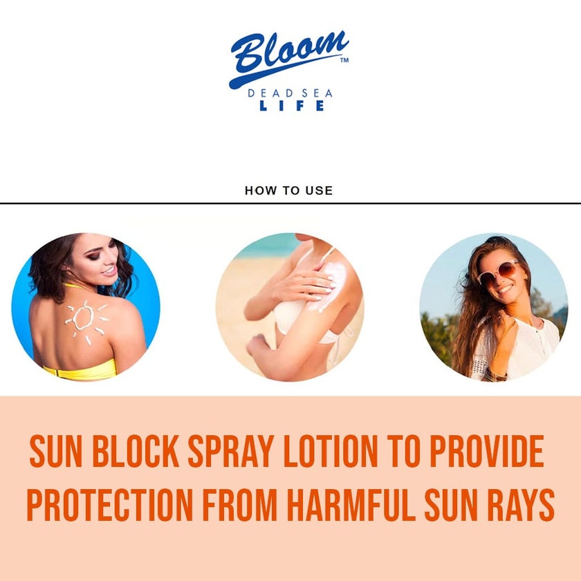 Bloom Dead Sea Life SPF30 Water Resistant Sunblock Spray Lotion 100ml 