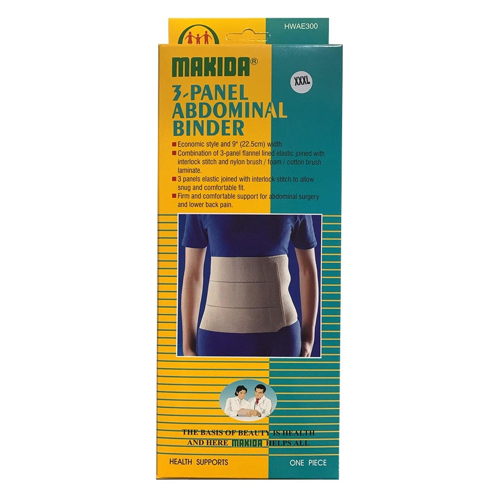 Makida 3-Panel Abdominal Binder HWAE3001B For Abdominal Low Back