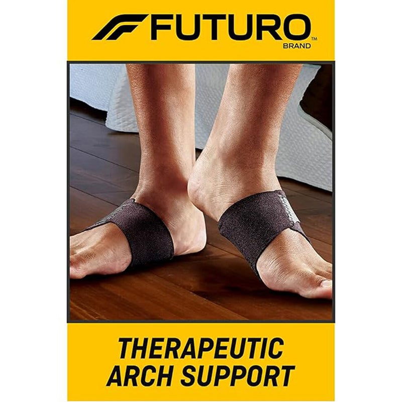 Futuro Therapeutic Adjustable Foot Arch Support For Left & Right Foot, Moderate Support, Black Color, One Size, Pack of 2’s