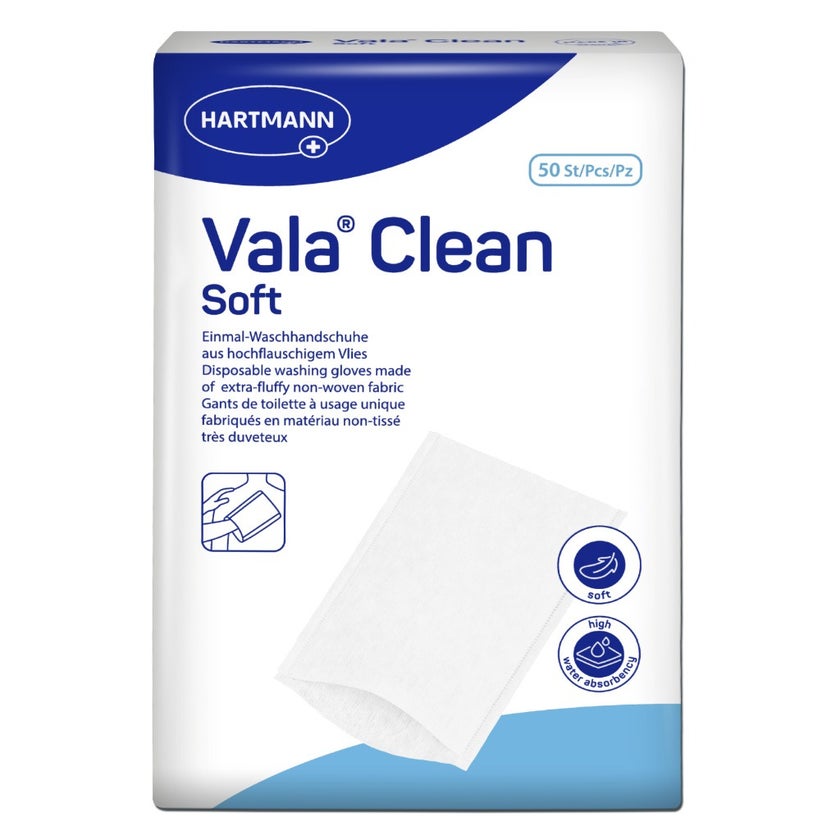 Hartmann MoliCare Vala Clean Soft Disposable Washing Gloves, Pack of 50’s