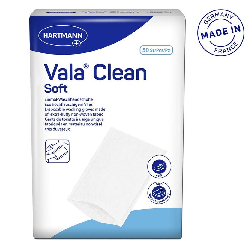 Hartmann MoliCare Vala Clean Soft Disposable Washing Gloves, Pack of 50’s