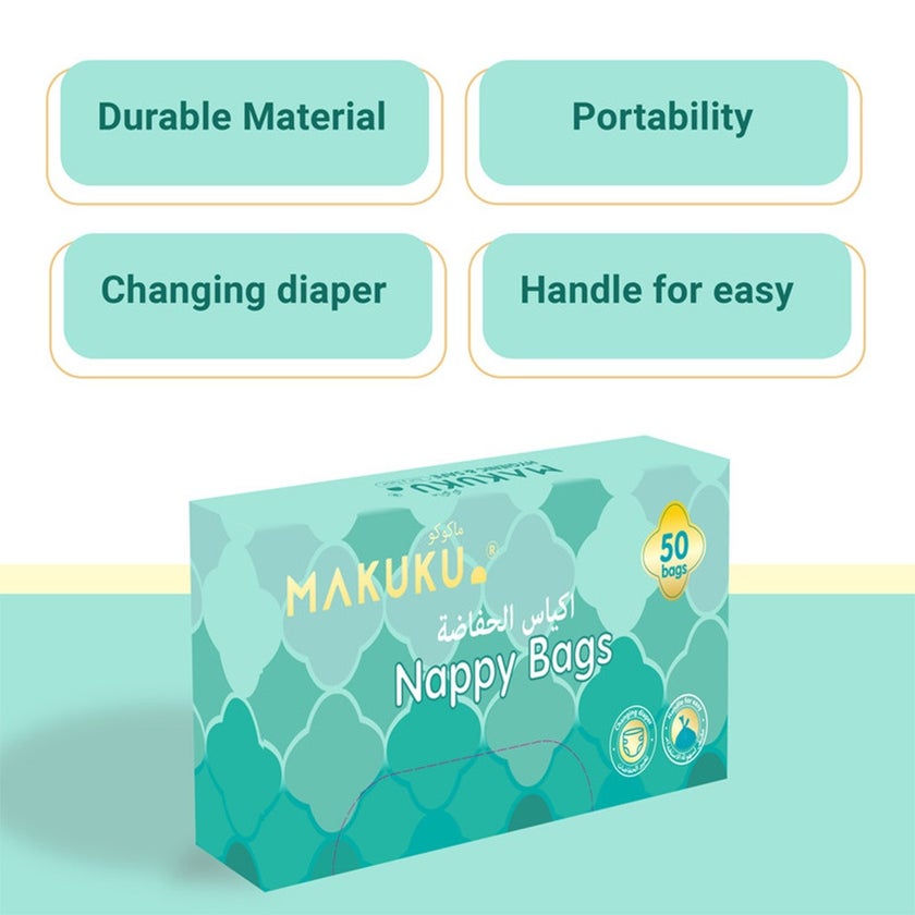 Makuku Baby Nappy Disposal Bags, Pack of 50’s