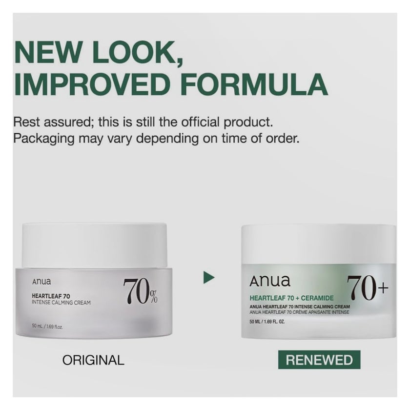 Anua Heartleaf 70% Intense Calming Facial Cream For Dry & Sensitive Skin 50ml