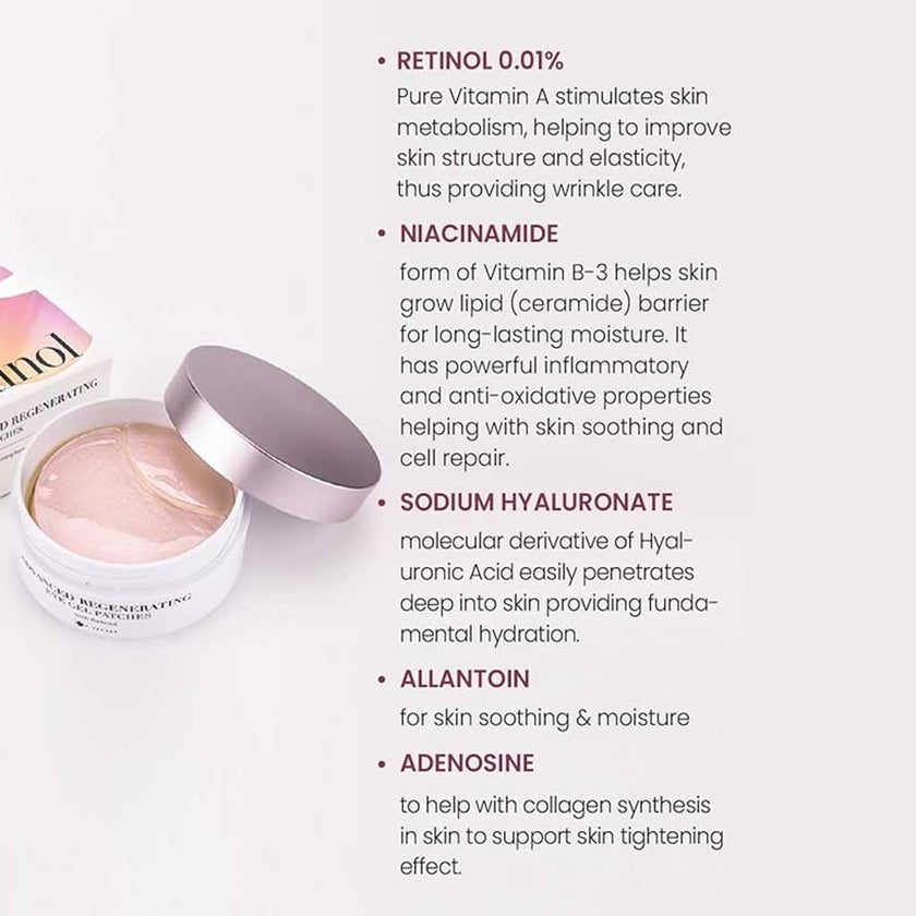 K-Secret Advanced Regenerating Eye Gel Patches With Retinol, Pack of 60's