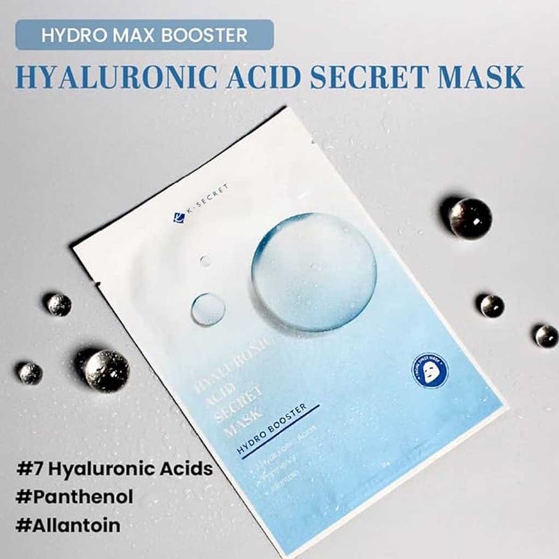 K-Secret Hyaluronic Acid Secret Hydro Booster Face Sheet Mask 25g, Pack of 1’s