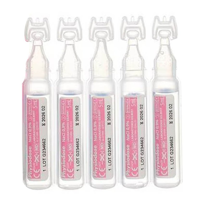 Gilbert Physiodose 0.9% Physiological Saline Solution 5ml, Pack of 15’s 